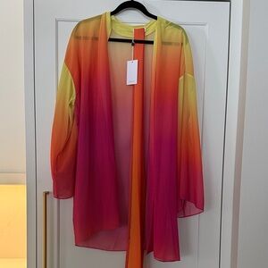 Lovers + Friends Vibrant Pink and Yellow Cape